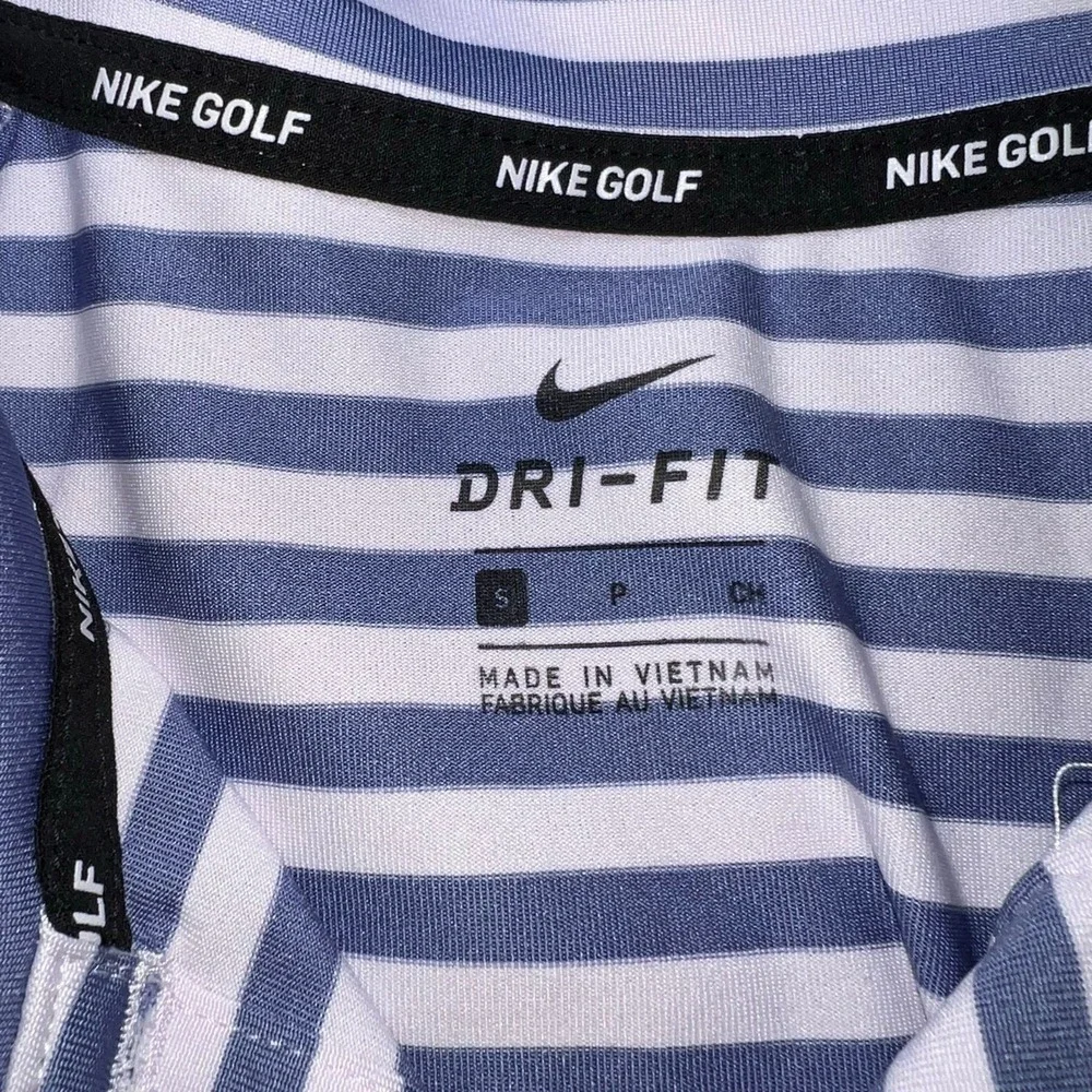 Women's Nike golf shirt tank top size small dri-fit blue and white